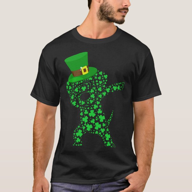 Dabbing Leprechaun Beagle Dog Shamrocks Saint Patr T-Shirt (Vorderseite)
