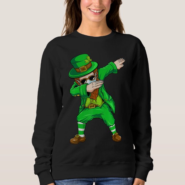 Dabbing Leprechaun Face Maske St Patrick's Day Boy Sweatshirt (Vorderseite)