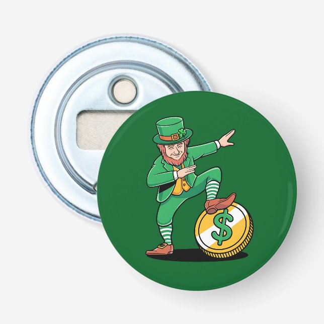 Dabbing Leprechaun Funny St Patrick's Day Flaschenöffner (Vorderseite)