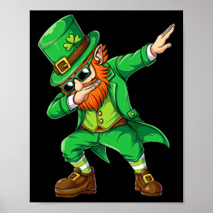 Dabbing Leprechaun Gezwitscher Männer Kinder Junge Poster