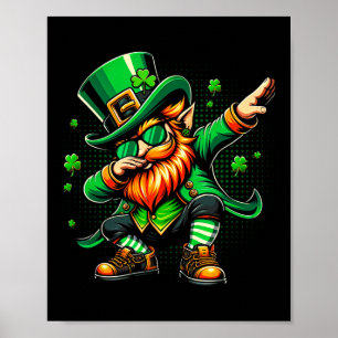 Dabbing Leprechaun Gezwitscher Männer Kinder Junge Poster