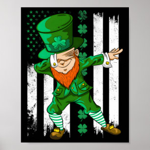 Dabbing Leprechaun Gezwitscher Männer Kinder Junge Poster