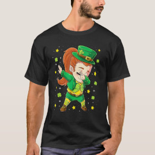 Dabbing Leprechaun Girl Happy St Patrick's Day T-Shirt