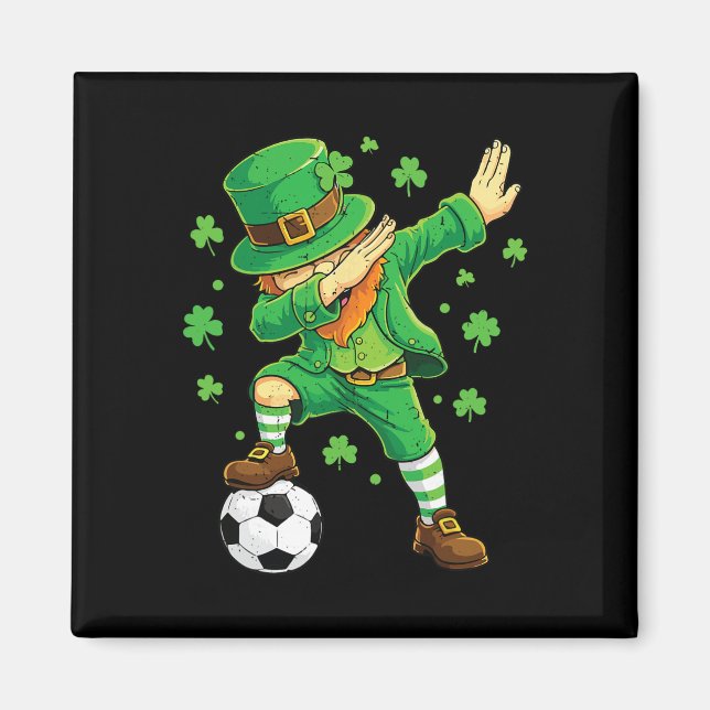 Dabbing Leprechaun Lustiger irischer Junge St. Pat Magnet (Vorne)