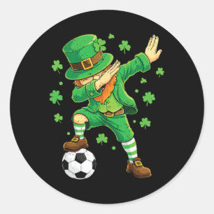Dabbing Leprechaun Lustiger Irischer Junge St Patr Runder Aufkleber