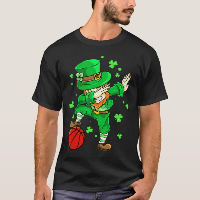 Dabbing Leprechaun St Patricks Day Boys Men Bysket T-Shirt (Vorderseite)