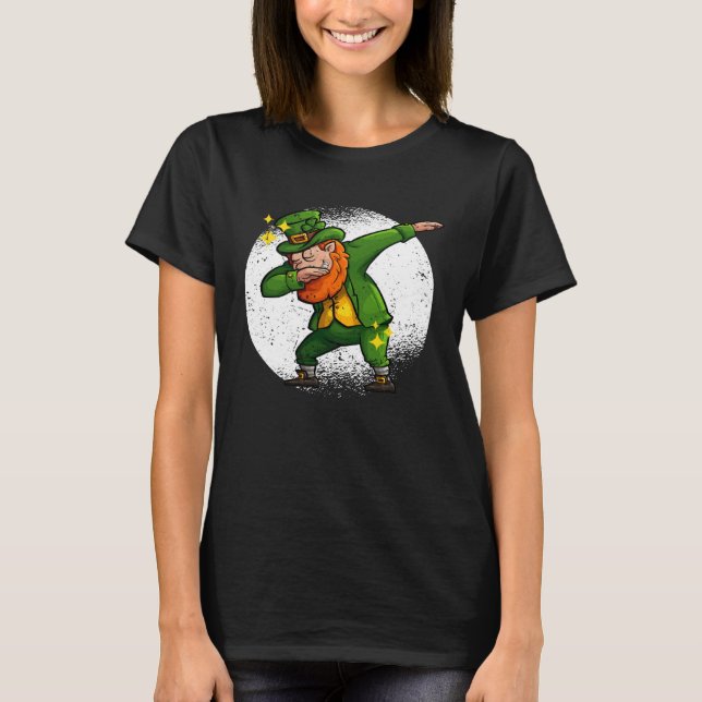 Dabbing Leprechaun St Patricks Day Irish Shamrock  T-Shirt (Vorderseite)