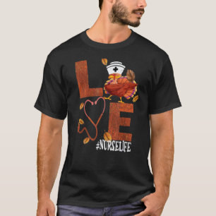 Dabbing Liebe Truthahn Stethoskop Krankenschwester T-Shirt