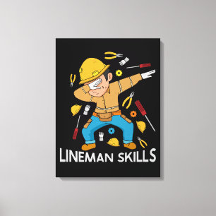 Dabbing Lineman Skills Geschenk Vater Männer Linem Leinwanddruck