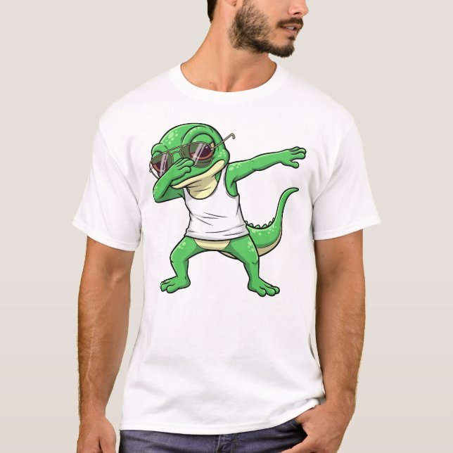 Dabbing Lizard Funny Cute Dab Dance T-Shirt (Vorderseite)
