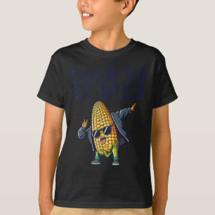 Dabbing Mais zu wilden, lustigen Cob-Bauern über T-Shirt