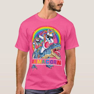 Dabbing Mamacorn Unicorn Mama Dinosaur Rainbow Mot T-Shirt