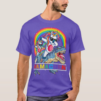 Dabbing Mamacorn Unicorn Mom Dinosaur Rainbow Moth T-Shirt