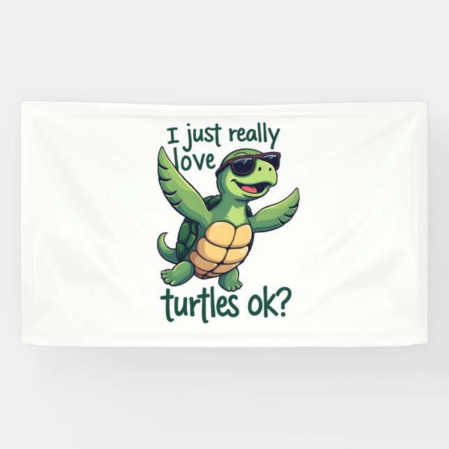 Dabbing Meeresschildkröte I just Eure Liebe Turtle Banner (Horizontal)