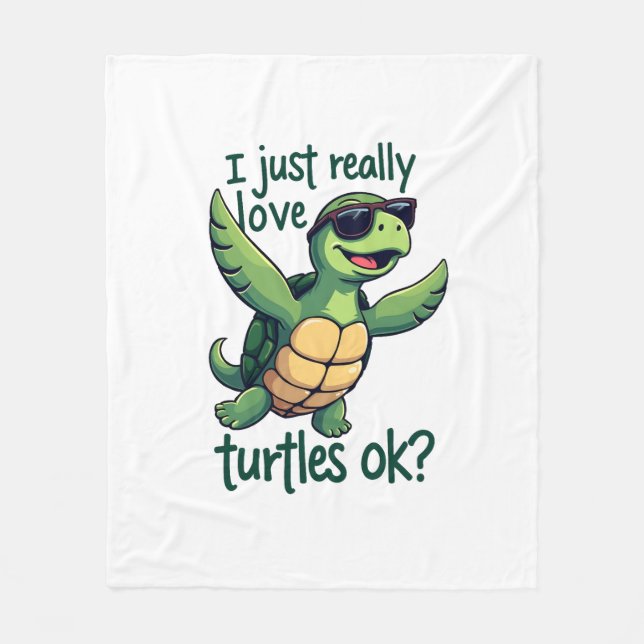 Dabbing Meeresschildkröte I just Eure Liebe Turtle Fleecedecke (Vorderseite)
