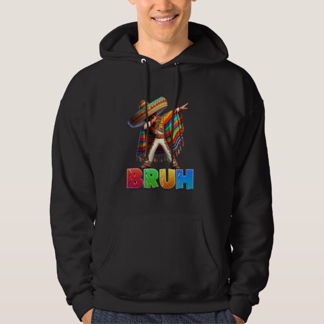 Dabbing Mexican Boy Bruh Poncho Cinco de Mayo Men Hoodie (Vorderseite)