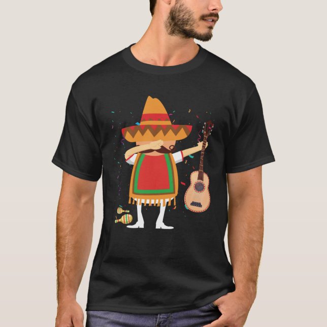 Dabbing Mexican Mariachi Poncho Cinco de Mayo  Dab T-Shirt (Vorderseite)