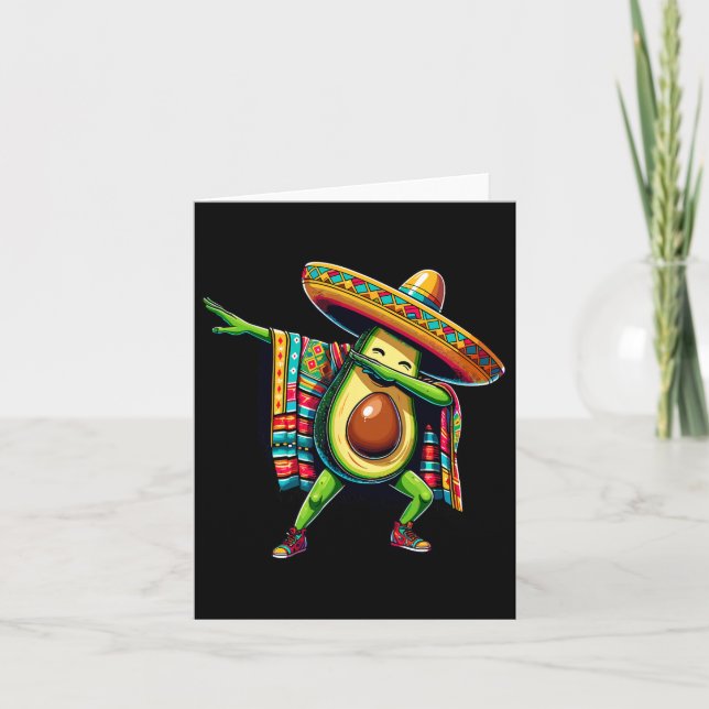 Dabbing Mexican Poncho Avocado Cinco De Mayo Karte (Vorderseite)