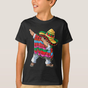 Dabbing Mexican Poncho Cinco De Mayo Boys Men Shor T-Shirt