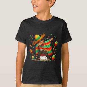 Dabbing Mexican Poncho Cinco De Mayo Boys Men Somb T-Shirt