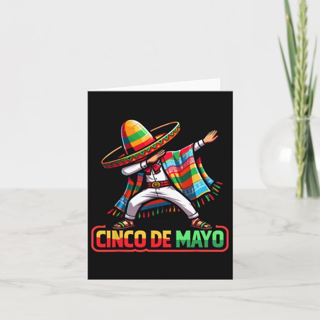 Dabbing Mexican Poncho Cinco De Mayo Fiesta 2 Karte (Vorderseite)