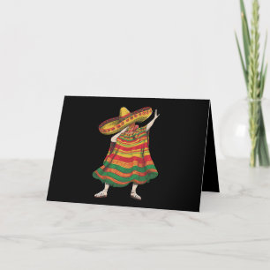 Dabbing Mexican Poncho Cinco De Mayo Fiesta Party Dankeskarte