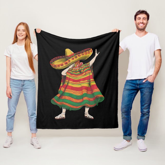 Dabbing Mexican Poncho Cinco De Mayo Fiesta Party Fleecedecke (Beispiel)