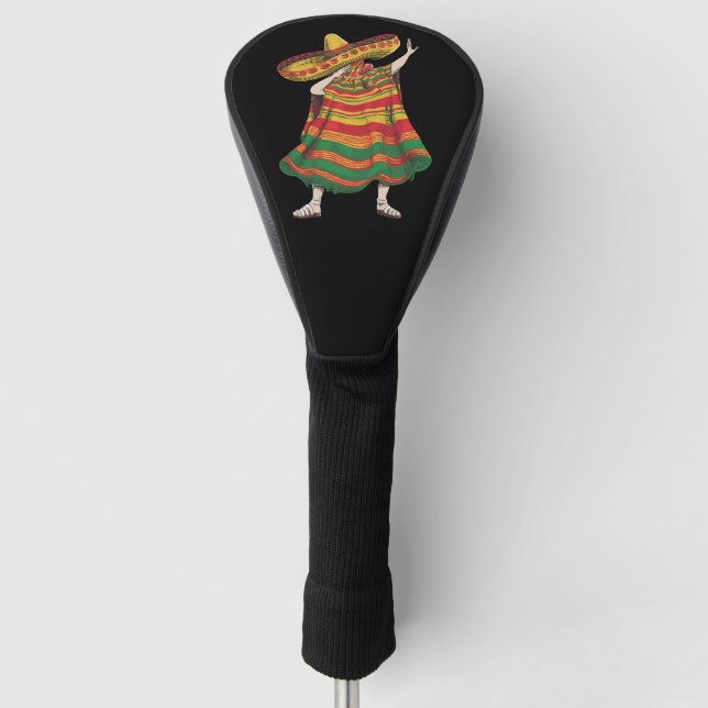 Dabbing Mexican Poncho Cinco De Mayo Fiesta Party Golf Headcover (Vorderseite)