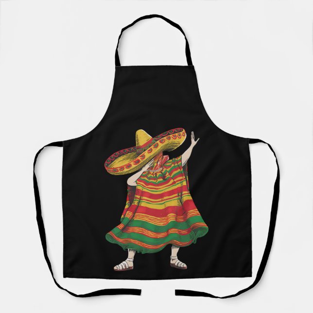 Dabbing Mexican Poncho Cinco De Mayo Fiesta Party Schürze (Vorderseite)