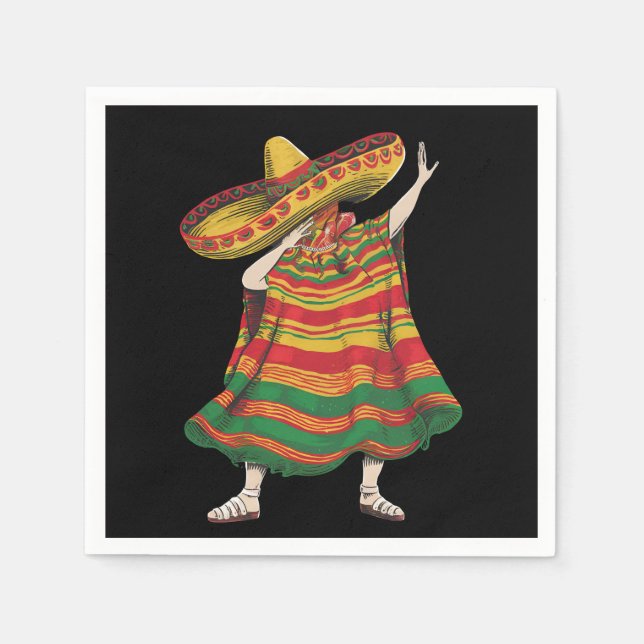 Dabbing Mexican Poncho Cinco De Mayo Fiesta Party Serviette (Vorderseite)