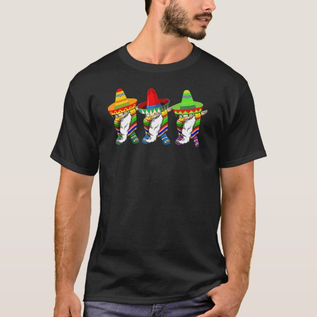 Dabbing Mexican Poncho Cinco De Mayo Gnome Tacos T-Shirt (Vorderseite)