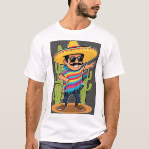 Dabbing Mexican Poncho Cinco de Mayo Men Sombrero T-Shirt
