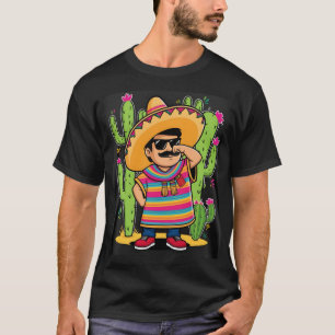 Dabbing Mexican Poncho Cinco de Mayo Men Sombrero T-Shirt