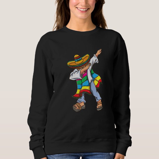 Dabbing Mexican Poncho Cinco De Mayo Sweatshirt (Vorderseite)