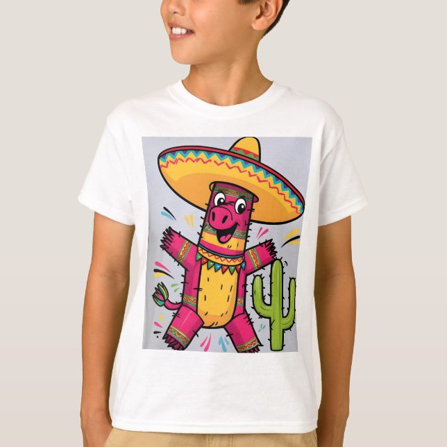 Dabbing Mexican Poncho Cinco de Mayo T-Shirt (Vorderseite)
