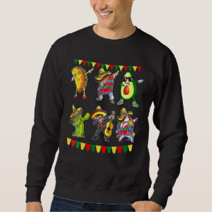Dabbing Mexican Poncho Cinco De Mayo Tacado Avocad Sweatshirt
