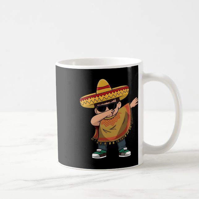 Dabbing Mexican Poncho Kaffeetasse (Rechts)