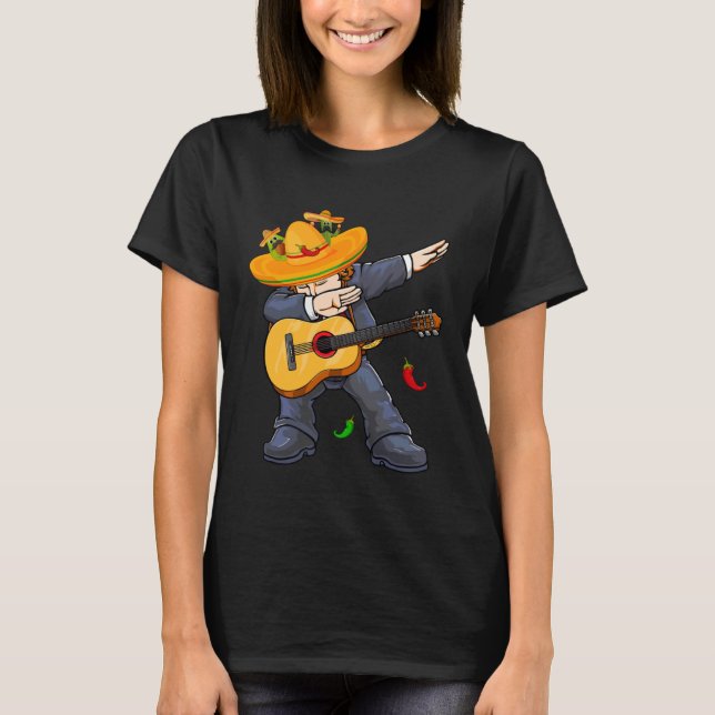 Dabbing Mexico Mariachi & Guitar Cinco De Mayo Boy T-Shirt (Vorderseite)