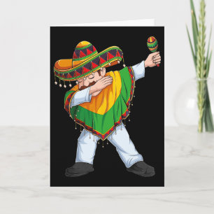 Dabbing Mexikanischer Mann Poncho Sombrero Cinco D Karte