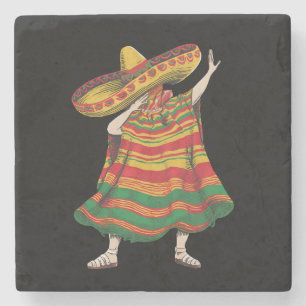Dabbing Mexikanischer Poncho Cinco De Mayo Fiesta- Steinuntersetzer