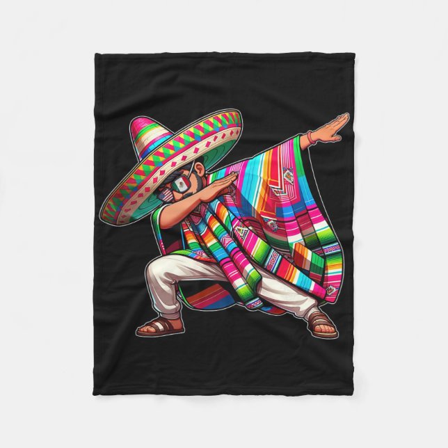 Dabbing Mexikanischer Poncho Cinco De Mayo Männer  Fleecedecke (Vorderseite)