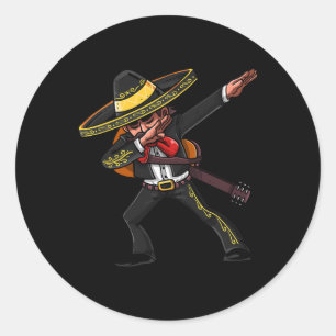 Dabbing Mexikos Mariachi Cinco De Mayo Kostüme T-S Runder Aufkleber