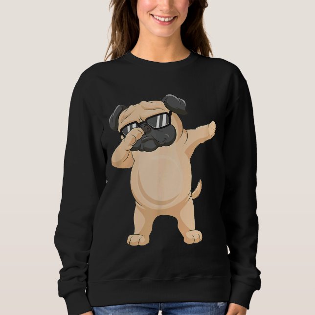 Dabbing Mops Mops Sonnenbrille Dab Dance Classic T Sweatshirt (Vorderseite)