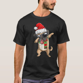 Dabbing Mops Santa T Shirt Weihnachten Kinder Jung