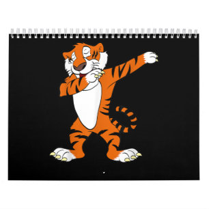 Dabbing Niedliches Tiger Animal Party Kalender