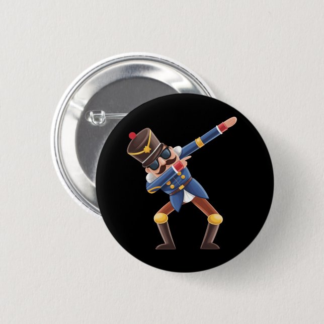 Dabbing Nussknacker Weihnachtsfeiertag Button (Vorne & Hinten)