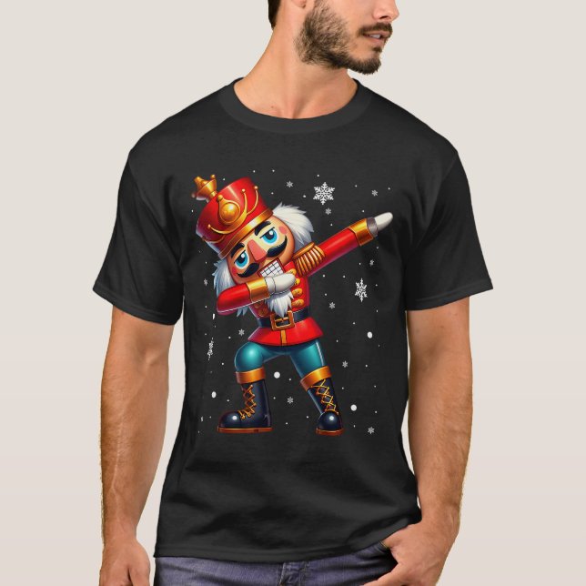 Dabbing Nussknacker Weihnachtskostüm passende Fami T-Shirt (Vorderseite)