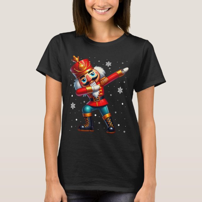 Dabbing Nussknacker Weihnachtskostüm passende Fami T-Shirt (Vorderseite)