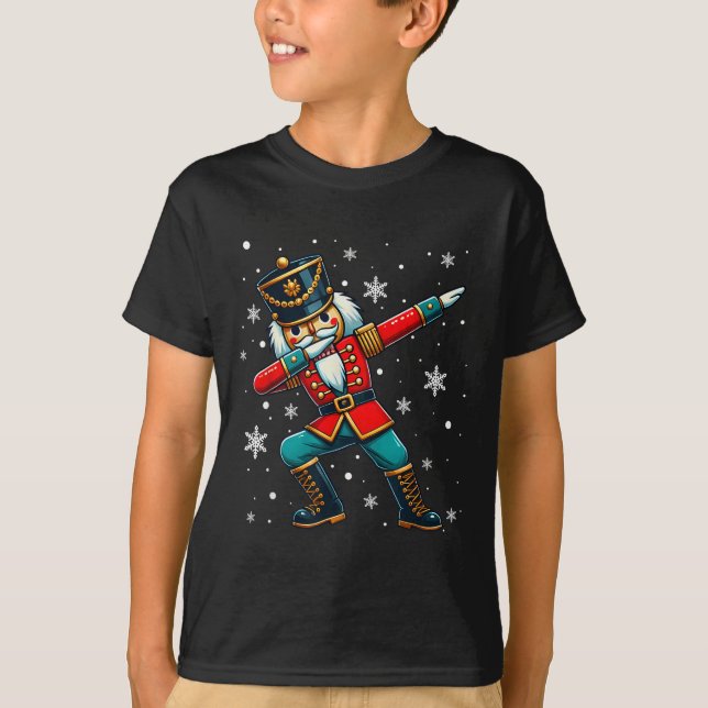 Dabbing Nussknacker Weihnachtskostüm passende Fami T-Shirt (Vorderseite)