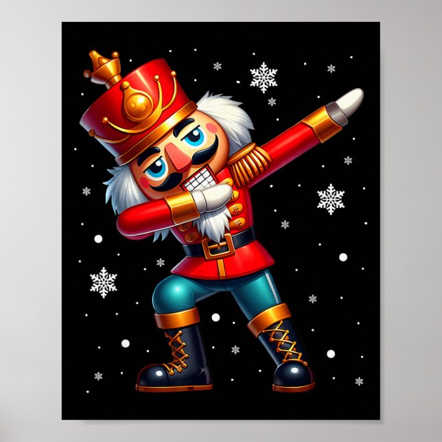 Dabbing Nutcracker Christmas Costume Matching Fami Poster (Vorne)